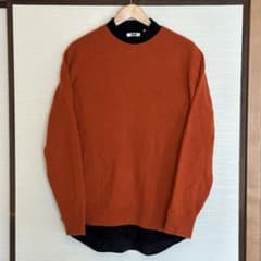 UNIQLO セーター/ノーカラーコーデュロイシャツ 【セット売 オレンジ 黒】のサムネイル