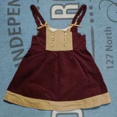 axes femme kids 120 コーデュロイワンピース ボルドー 秋 冬のサムネイル