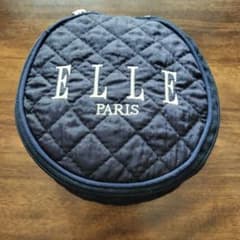 ELLE PARIS キルティング 巾着ポーチ ネイビーのサムネイル