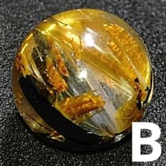 ☆ヘマタイトwithゴールデンルチル 11ミリ珠 ビーズB(SA+)