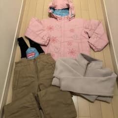 スキーウェア 上下セット キッズ 女の子 130 ユニクロフリース 140のサムネイル