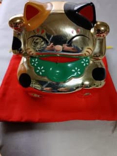 招き猫 貯金箱 ゴールドカラーのサムネイル
