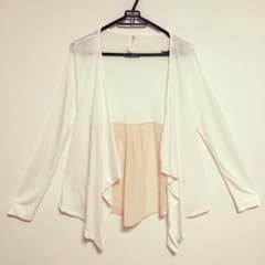 ☆美品☆白とピンクのロングカーディガンのサムネイル
