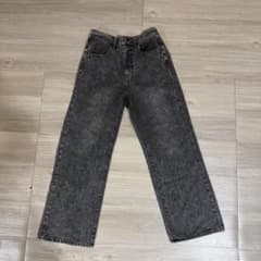 2PINK ブラックデニム ワイドパンツ Lサイズ ストーン付きのサムネイル