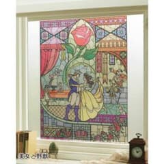 美女と野獣 窓枠 ステンドグラス風シート生産終了　希少　レア 美女と野獣 窓枠 ステンドグラス風シート生産終了 希少 レア
