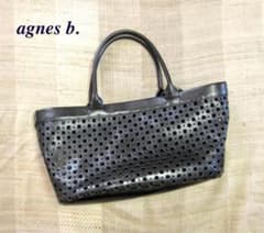 agnes b. VOYAGE パンチングレザー ハンドバッグ 黒 - メルカリ