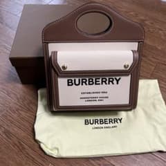 本日売切り！BURBERRY/ミニ ツートン キャンバス＆レザー ポケットバッグのサムネイル