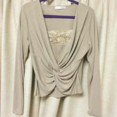 値下げ品☆新品☆raffia ラフィア トップス カシュクール ベージュ タグ付のサムネイル