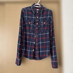 アバクロンビー&フィッチ ネルシャツ チェックシャツ S ブルーのサムネイル