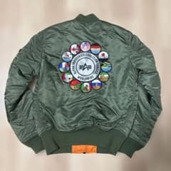 ALPHA MA-1 カーキ セージグリーン 中綿 ワッペン - メルカリ