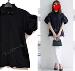 上品＆美品 FOXEYフォクシー フレンチパフスリーブ♡モテ♡ブラウス 38 黒 上品＆美品 FOXEYフォクシー フレンチパフスリーブ♡モテ♡ブラウス 38