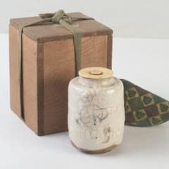 茶道具　萩焼　茶入　仕覆付　時代箱　C　9945 茶道具 萩焼 茶入 仕覆付 時代箱 C 9945 - メルカリ