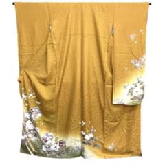 ☆中古品☆振袖 単品 正絹 芥子系花模様B級品ヤケ有り振袖 - メルカリ