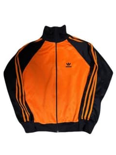adidas オレンジ ブラック トラックジャケット - メルカリ