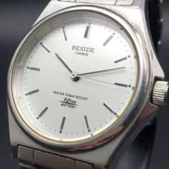 稼働品 カシオ BESIDE 10気圧防水 シルバー クオーツ メンズ - メルカリ