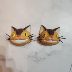 となりのトトロ フェイスマグネット2点セット ネコバス 立体 化け猫