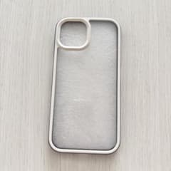 【美品】iPhone15用ケース ホワイト×グレー シンプルのサムネイル