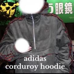 adidas コーデュロイハーフジップ パーカー スペイン限定モデル - メルカリ