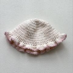 ハンドメイド ベビー フリル 帽子 ハット 韓国毛糸のサムネイル