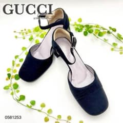 GUCCI グッチ パンプス アンクルストラップ ブラック - メルカリ