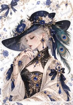 青薔薇の魔女｜人物ステッカー3枚のサムネイル