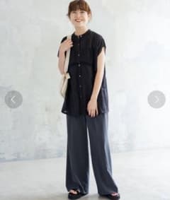 スピックアンドスパンspick＆span60ローンフレンチスリーブブラウス 