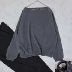 NOBLE ペーパーヤーンプルオーバー グレー ゆったり 透け感 美品