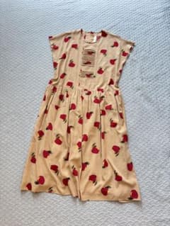 PINK HOUSEピンクハウス 半袖 ワンピース りんご柄　ピンタック PINK HOUSEピンクハウス 半袖 ワンピース りんご柄 ピンタック - メルカリ