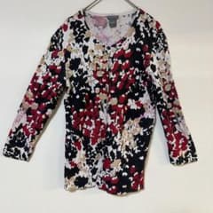値下げ歓迎✨アンテイラー 【S】カーディガン 丸首 花柄 黒 綿 お出かけのサムネイル