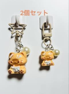 【お揃い】お勉強中♡ 茶色ねこ キーホルダー 星型ナスカン ハンドメイドのサムネイル
