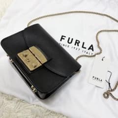 フルラ FURLA メトロポリス ショルダーバッグ チェーン レザー 黒 フルラ FURLA メトロポリス チェーン ショルダーバッグ ブラック
