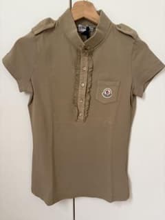 MONCLER 】ベージュ フリル付きポロシャツ 半袖(新品・未使用タグ付き 