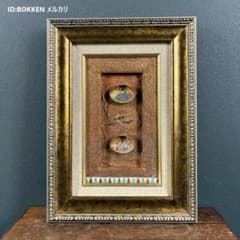 美品 高橋幸恵「相聞歌」油彩画 貝合わせ 一枚の絵取扱 ミニアチュール 万葉集 美品 高橋幸恵「相聞歌」油彩画 貝合わせ 一枚の絵取扱 ミニアチュール