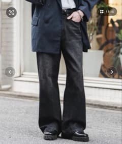 フレアデニムパンツ ブラックのサムネイル