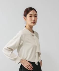 GLOBAL WORK キレイつづくボウタイ風ブラウスのサムネイル