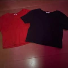 半袖Tシャツ 2枚セット レッド ブラックのサムネイル