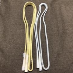 有職組紐 道明 帯締め 無形文化財 黄色 水色 正絹 和装小物 【中古】のサムネイル