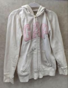 【本日のみ値下げ】 GAP Kids ホワイト ジップアップパーカー 160のサムネイル