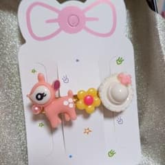 可愛いバンビと麦わら帽子のヘアバレッタのサムネイル