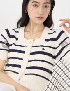 POLO コラボ】ブークレヤーンハーフスリーブコンパクトニット