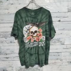 Diamond tシャツ スカル ドクロ ダイダイ染め L
