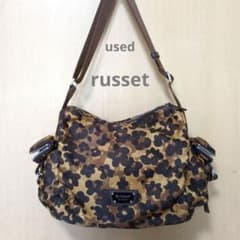 【russet】レオパード花柄　ナイロンショルダーバッグ　usedのサムネイル