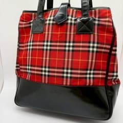 バーバリーブルーレーベル ヴィンテージ トートバッグ ナイロンエナメル希少品✨️ バーバリーブルーレーベル ヴィンテージ トートバッグ ナイロン