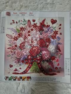 ダイヤモンドアート完成品　赤いバラのブーケのサムネイル