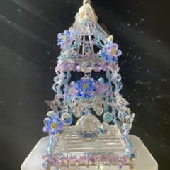 サンキャッチャー　ブルー&バイオレット系　花瓶(ランタン型スタンド　ホワイト)のサムネイル