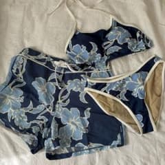 レディース 水着 3点セット ハイビスカス柄 9Mのサムネイル