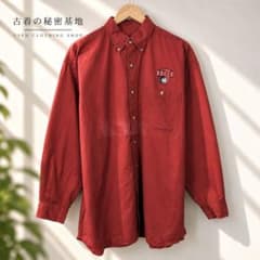 90s〜00s NBA シカゴブルズ BULLS 刺繍 長袖シャツ 赤 L 古着のサムネイル