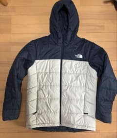ノースフェイス フード付き中綿ジャケット 黒 ベージュ リバーシブル 