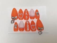 すとぷり じぇる ジェル くん ネイルチップ 白 オレンジ 量産 地雷のサムネイル