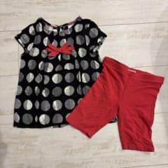 okaidi ドット柄トップス＆レギンス セット 114cmのサムネイル